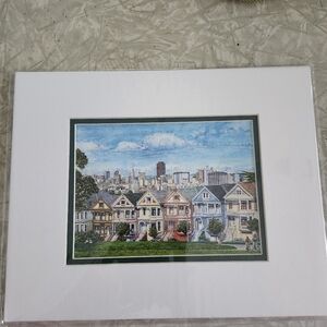San Francisco Colorful Cityscape Art Print 8 x 10 Mat New